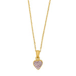 Verg. Silberhalskette Herz m/rosa cz