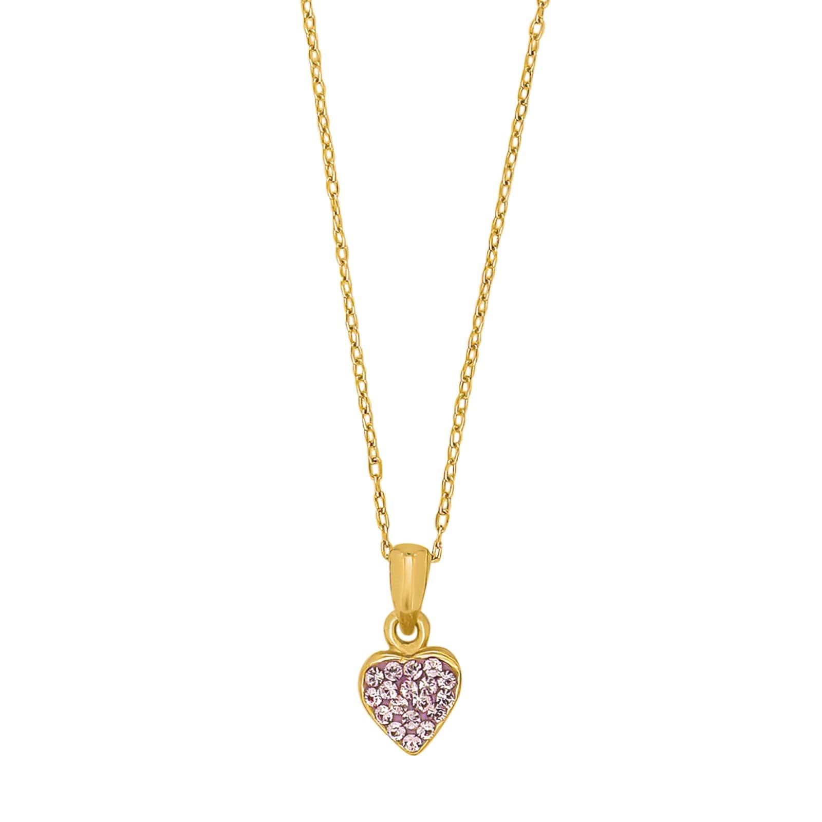 Verg. Silberhalskette Herz m/rosa cz