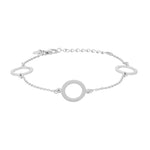 Rhodiniertes Silber Armband Kreis 12mm