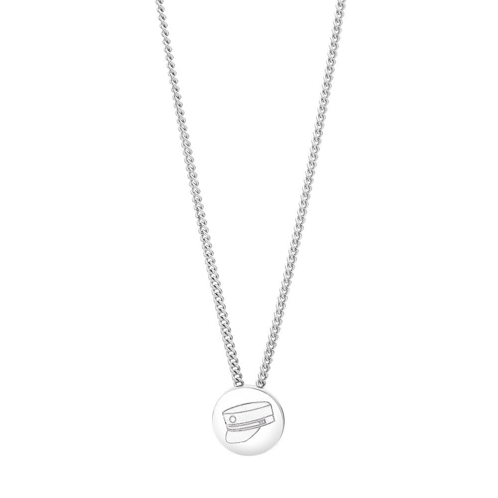 Rhd. silver pendant student hat incl. chain 45+5cm