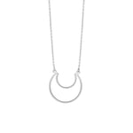 Rhod. Silber Halskette MOON52 24mm - 70cm