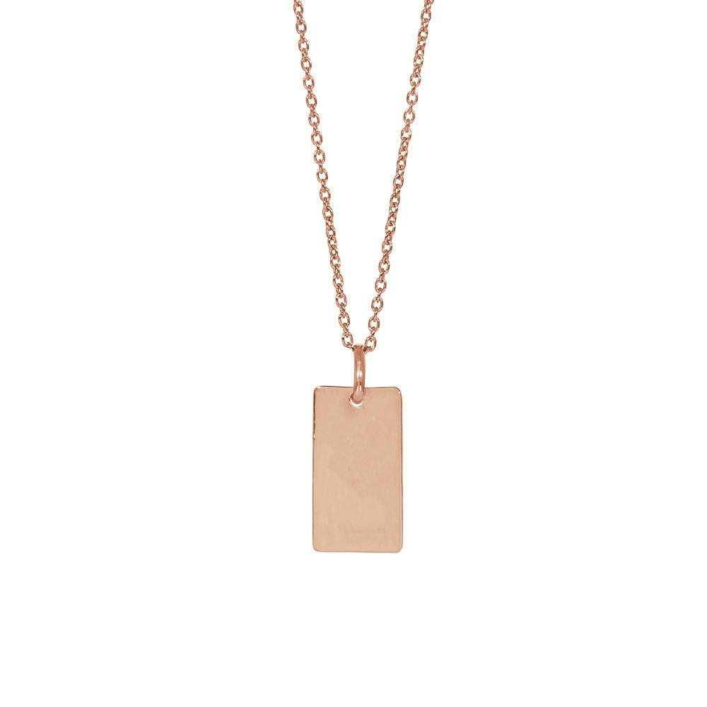 Rose gold pl silver necklace TWO-SIDED52 10x17mm