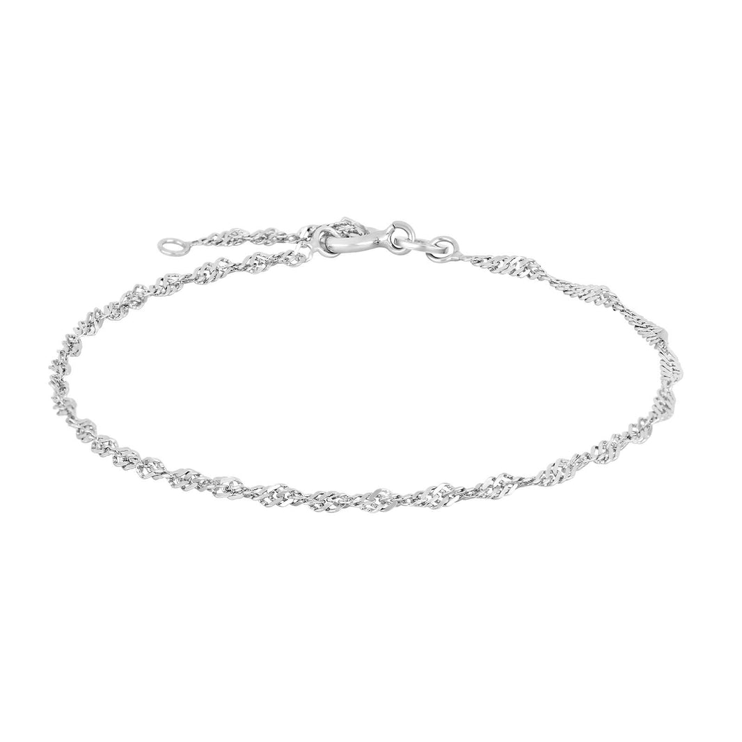 Rhod. sølvarmbånd twisted Singapore