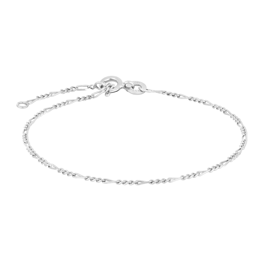 Rhod. silver bracelet figaro