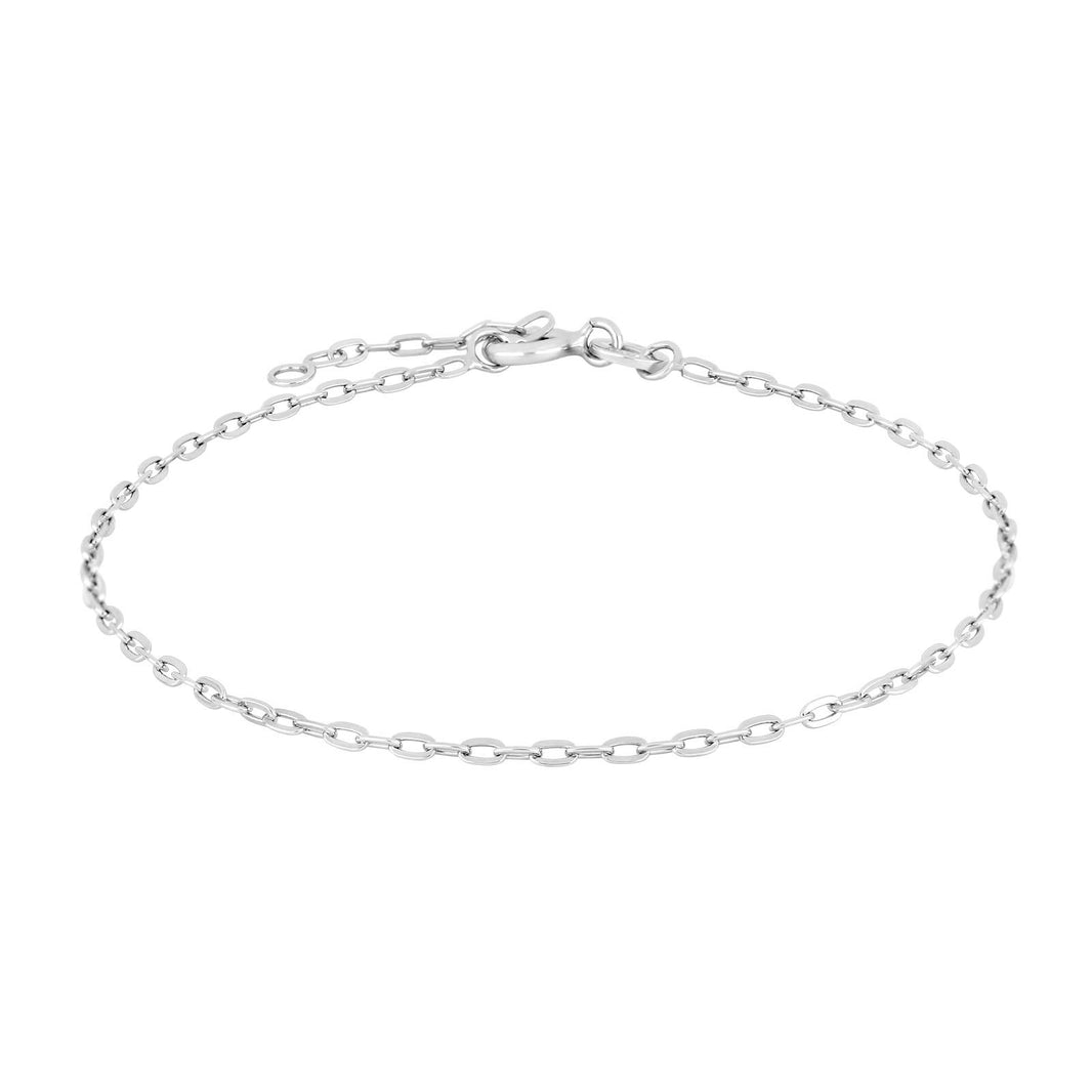 Rhod. silver bracelet anchor