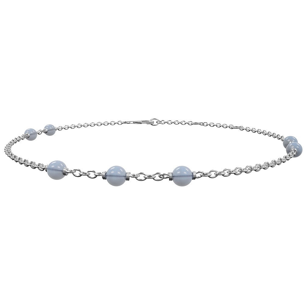 Rhd. Silber Armband SWEETS52 Blauer Chalcedon 7 