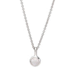 Rhod. Silber Halskette SWEETS52 Rosenquarz 5mm