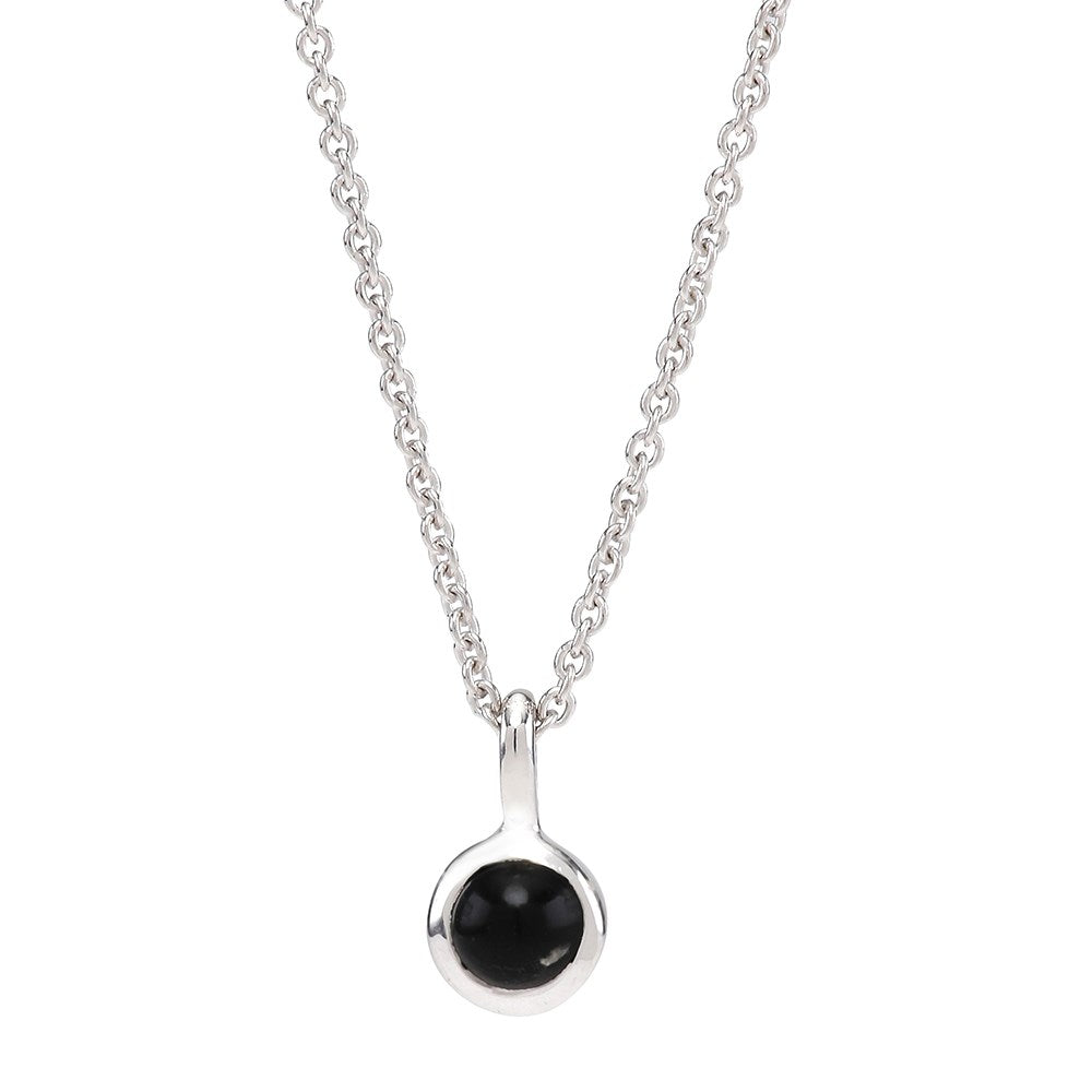 Rhod. Sil. Halskette SWEETS52 schwarzer Onyx 5mm