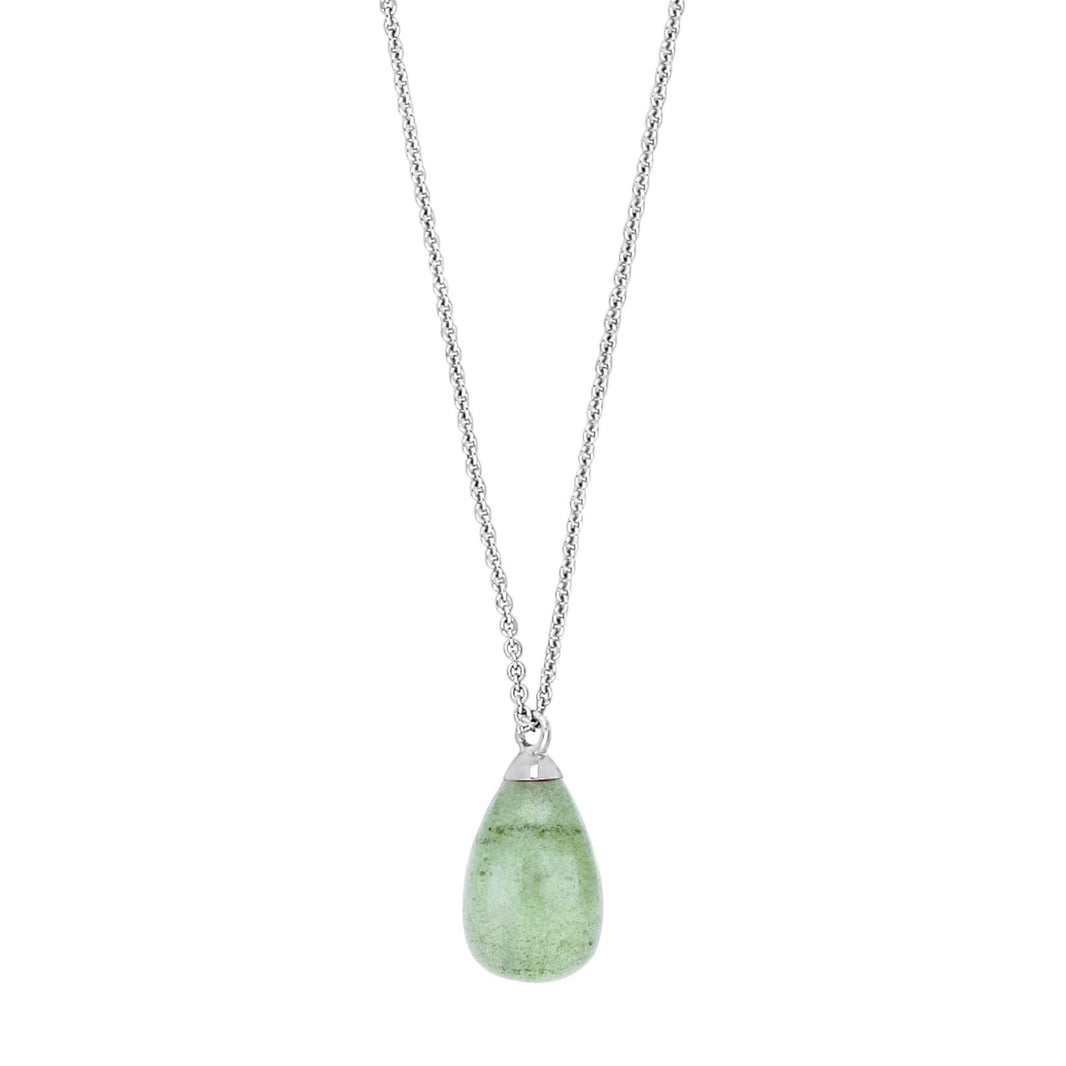 Rhod. Sil. Halskette SWEETS52 grüner Aventurin