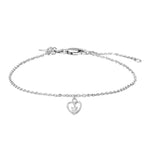 Rhod. Silberarmband Herz m/cz