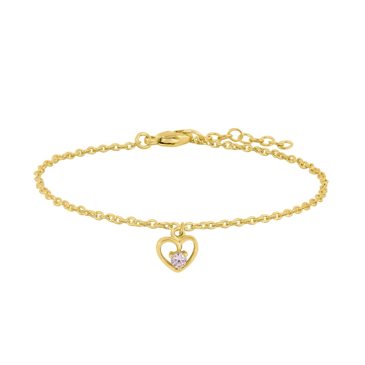 Verg. Silberarmband Herz m/rosa cz