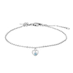 Rhod. Silberarmband Herz m/hellblau cz