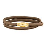 Læderarmbånd m/forg. sølv lås farve24