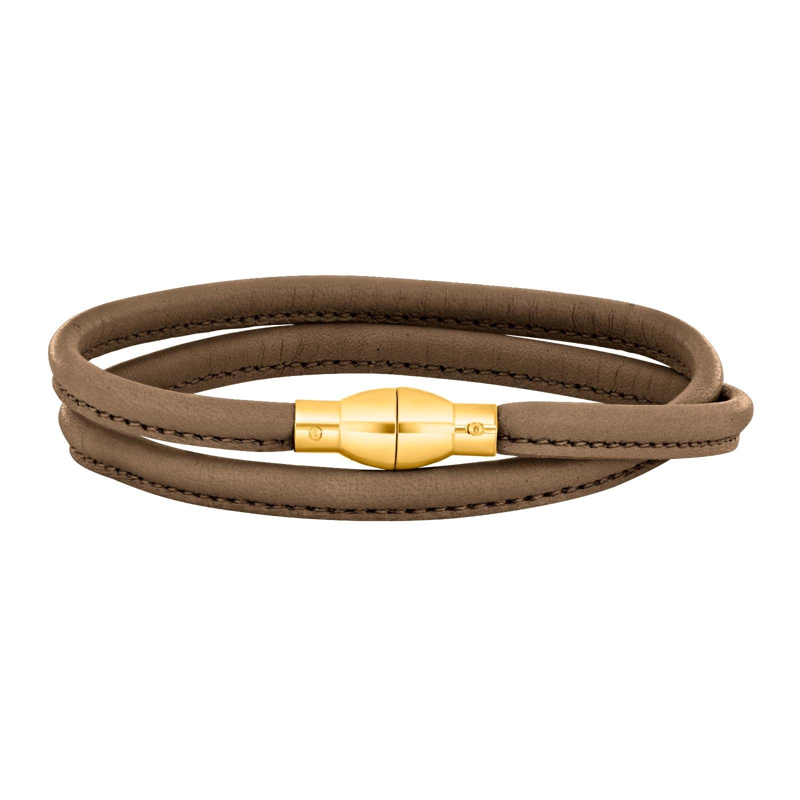 Læderarmbånd m/forg. sølv lås farve24