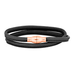 Leather bracelet silver clasp
