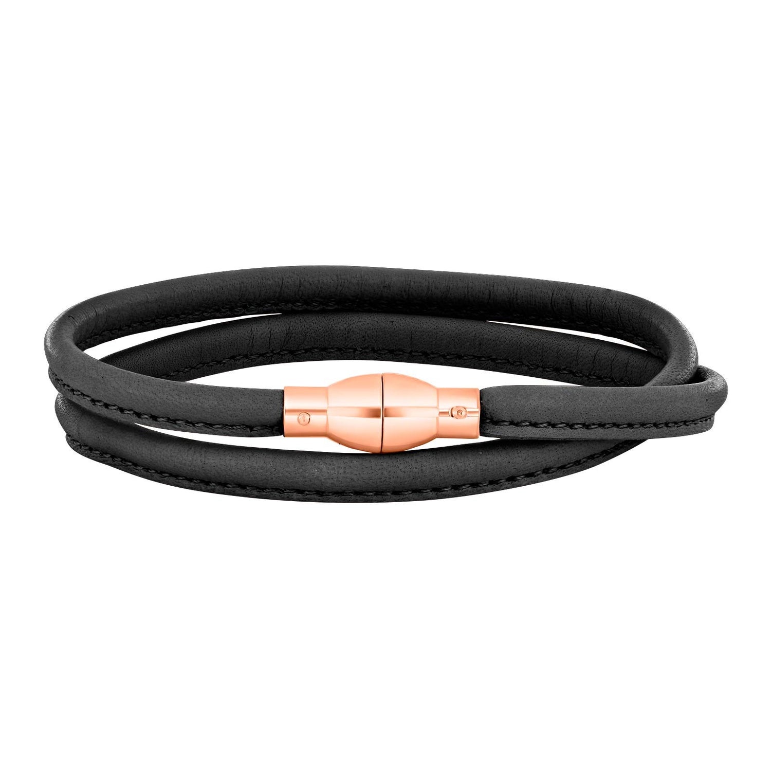 Lederarmband Silberverschluss - 94 / Rosévergoldet