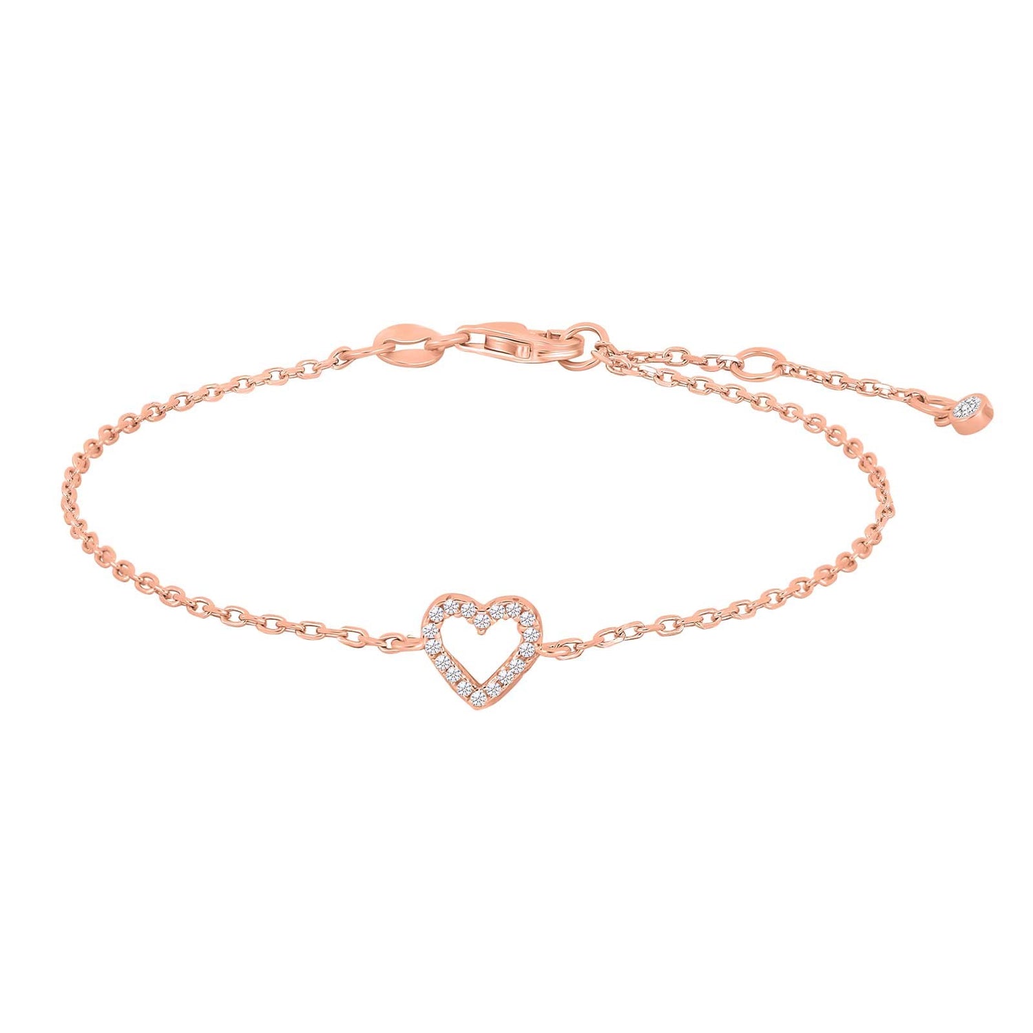 Silberarmband AIDANOR 7mm 17+3cm - Rosévergoldet