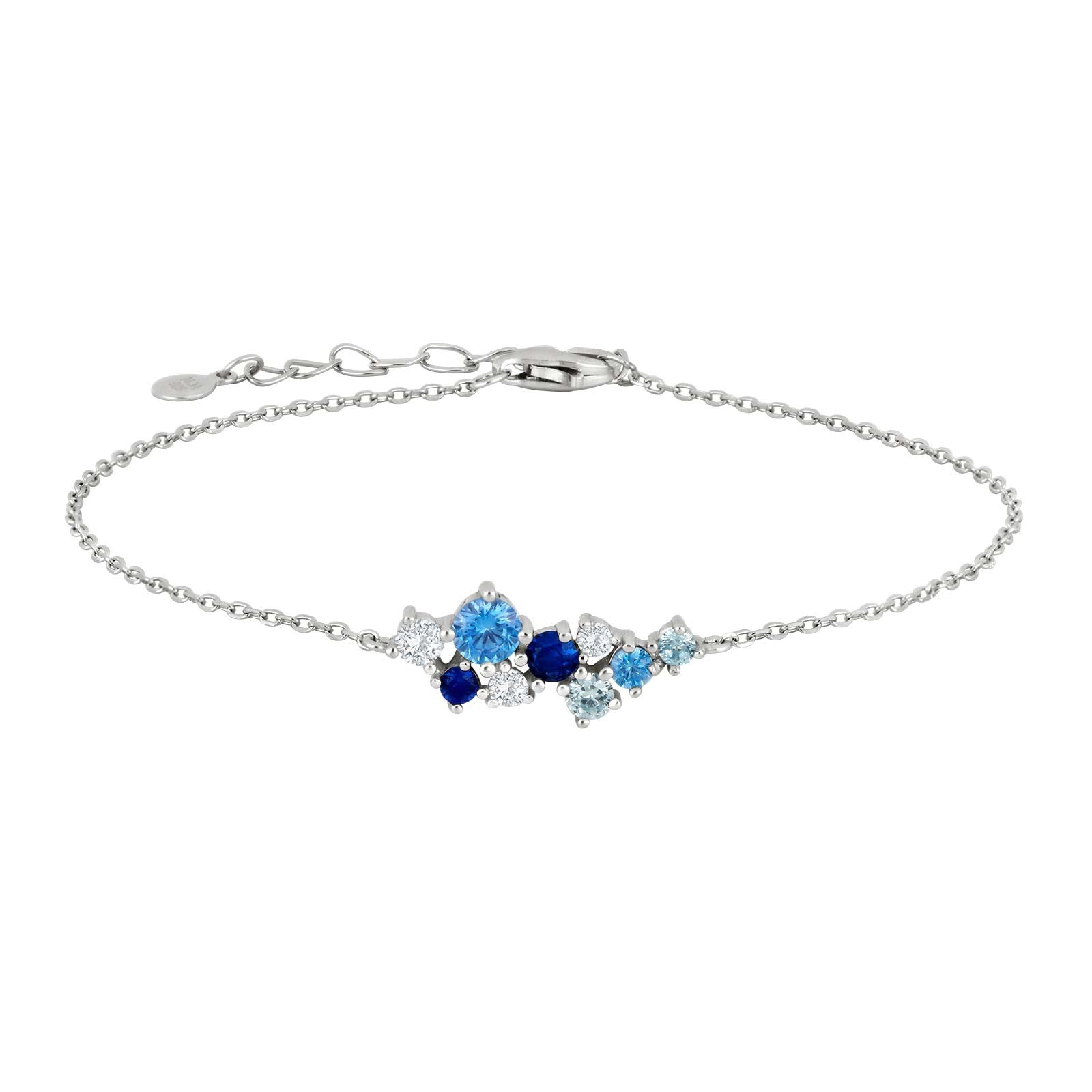 Rhodinierte Silber Armband NADINENOR blau