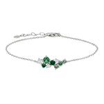 Rhodinierte Silber Armband NADINENOR grün