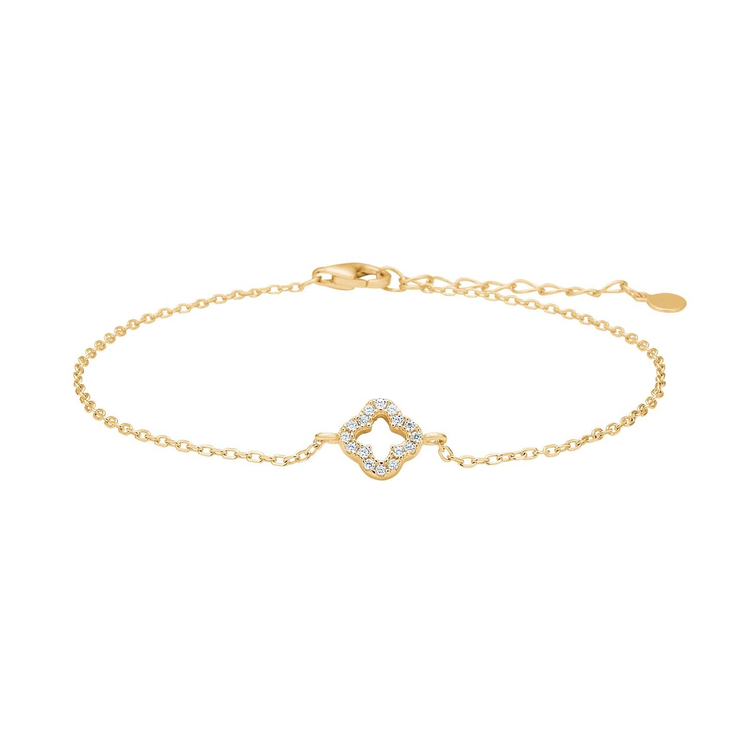 Silver bracelet four-leaf clover PAMELANOR - Gold plated