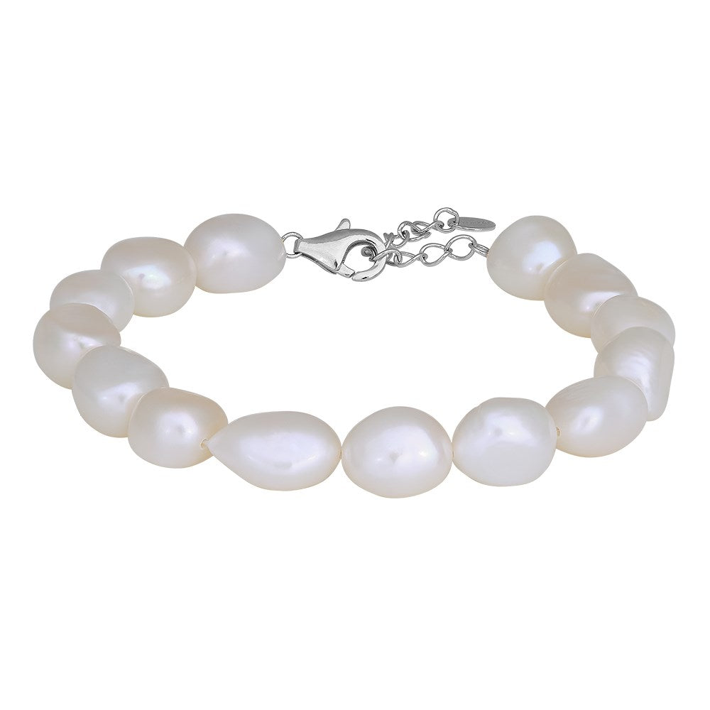 Rhd. sølv armbånd BAROQUE52 ferskvandsperle 10mm