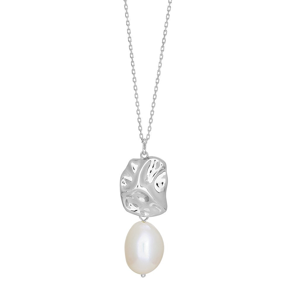 Rh. Silber von m BAROQUE52 Perle+Kette 60+10cm