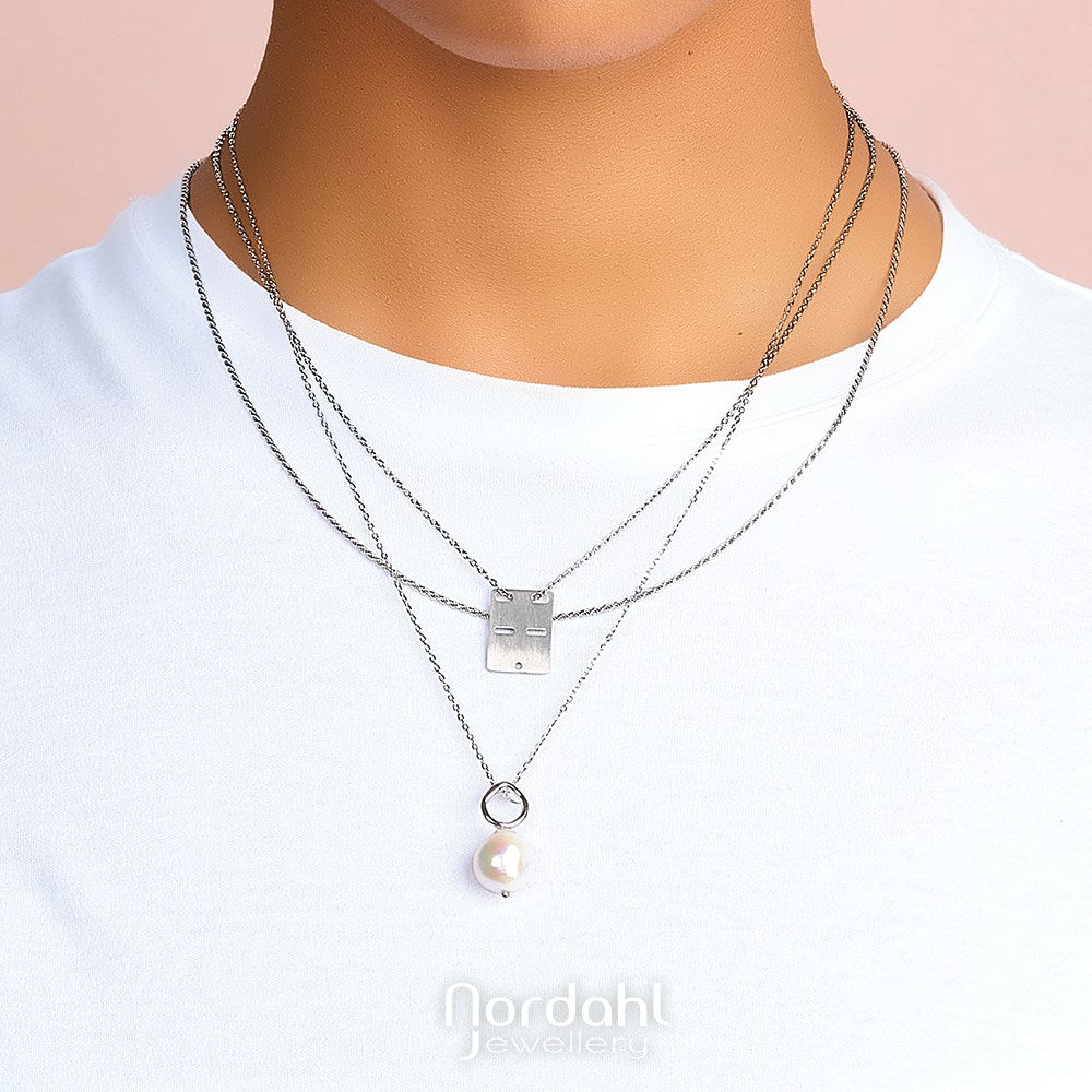 Silber von BAROQUE52 Perle+Kette 45+5cm