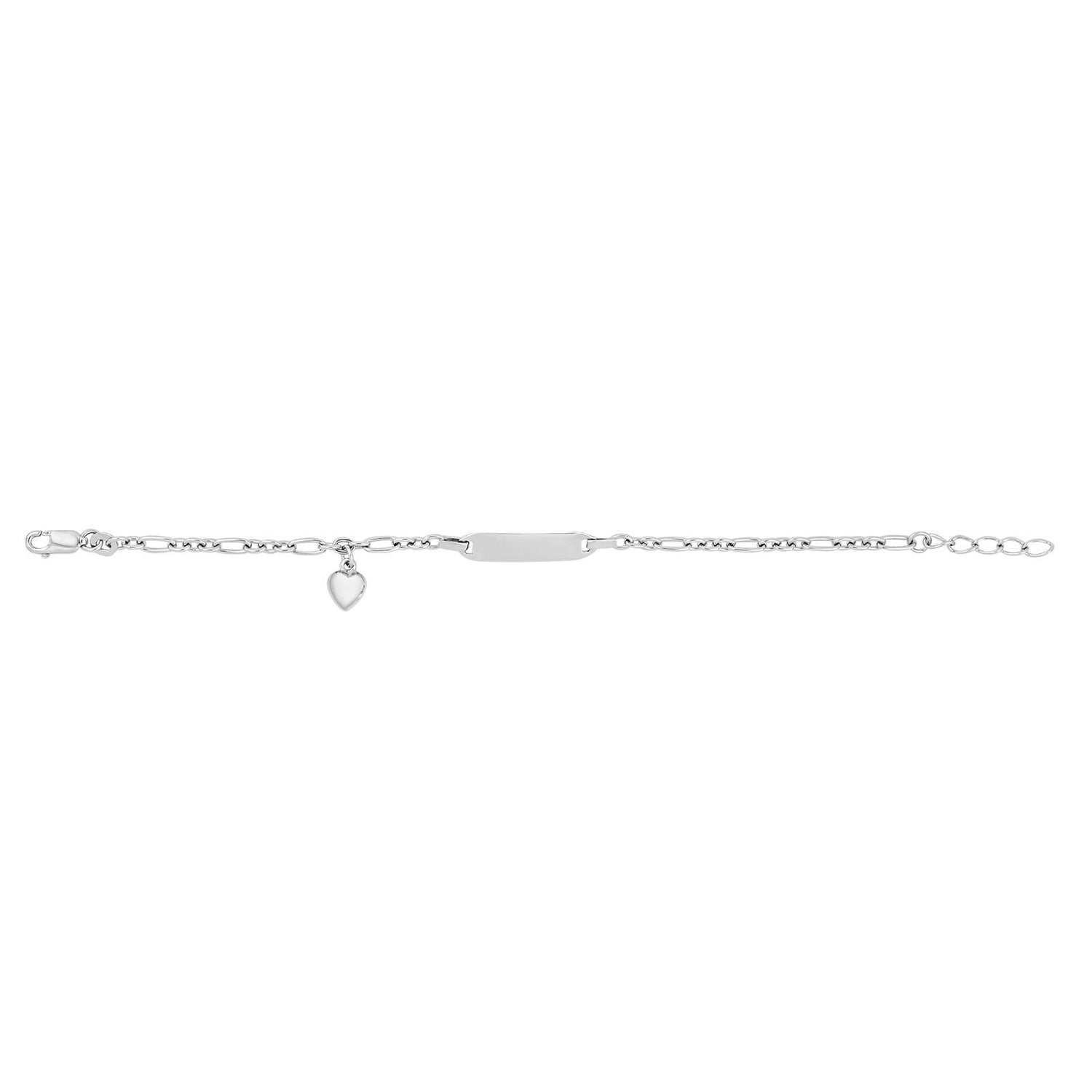 Silbernes Armband mit Platte und Herz - Vergoldet