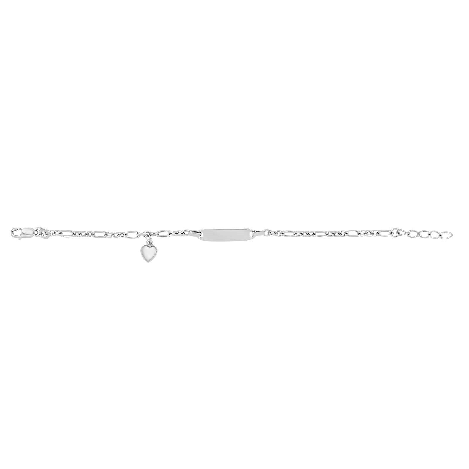 Silbernes Armband mit Platte und Herz