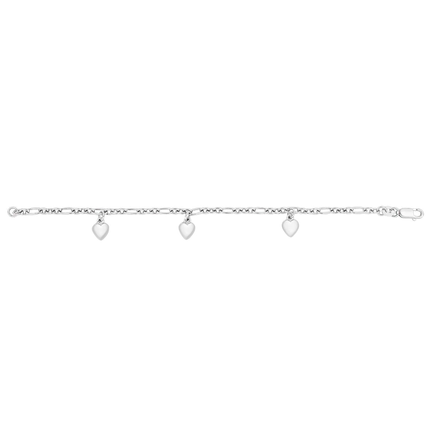 Rhod. Silberarmband m/ hertzen