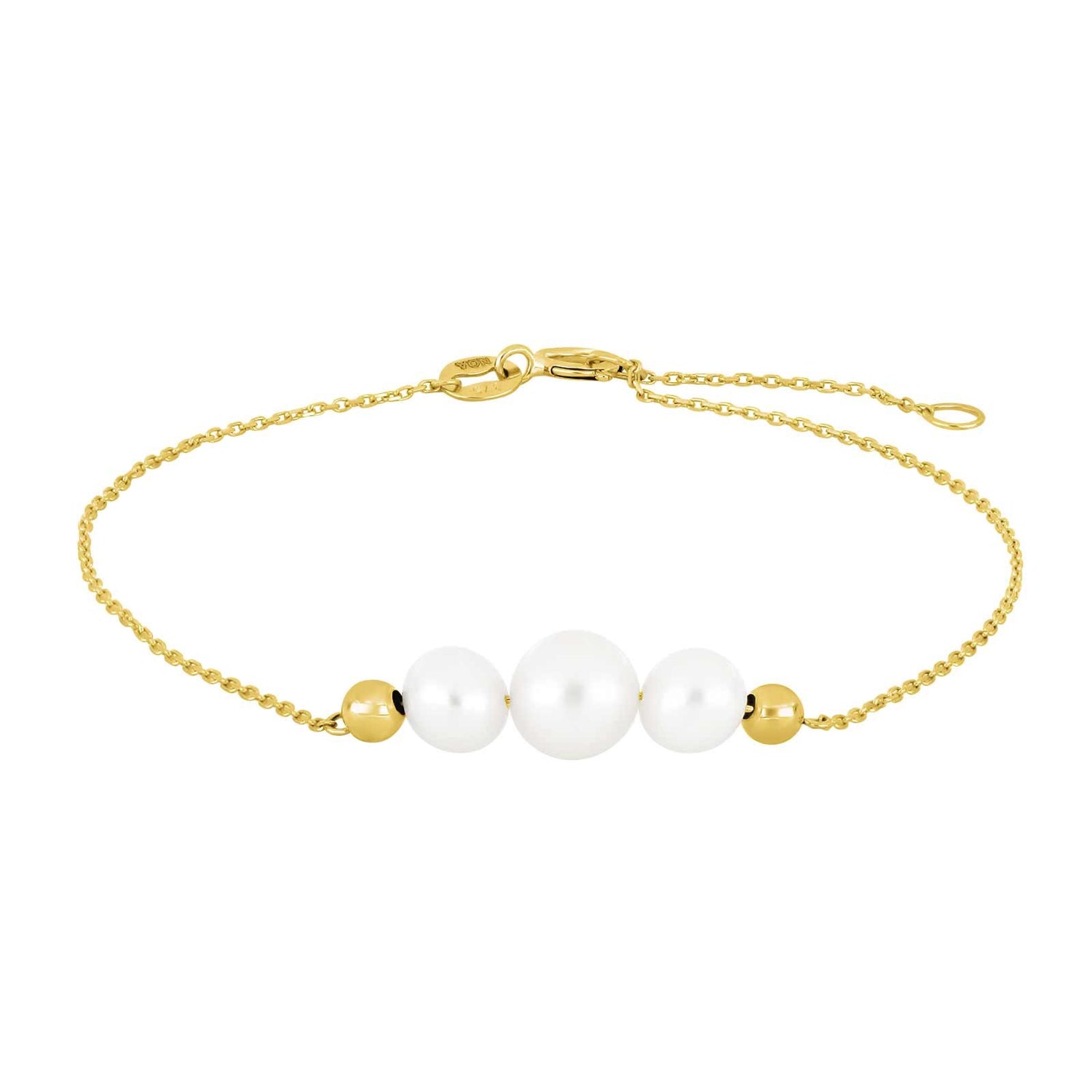 9kt. Gold Armband  m/ FWK Perlen