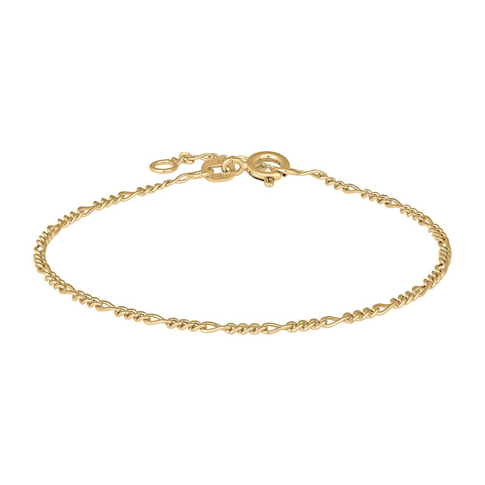 9kt. guldarmbånd figaro 45 tråd