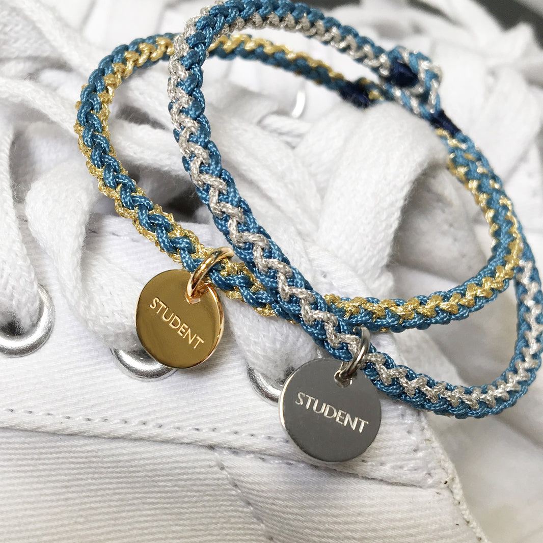 Handgeflochtenes Armband 16,5cm STUDENT blau