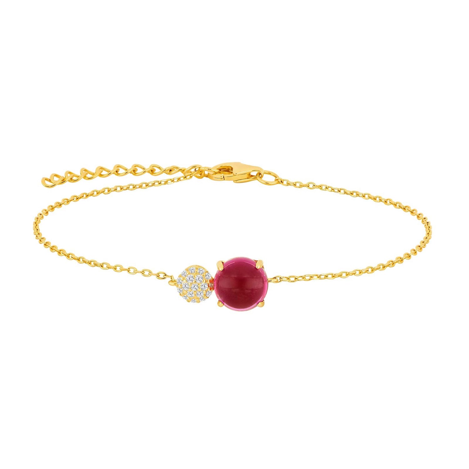 Vergoldet Silber Armband Kreis OFELIANOR rosa