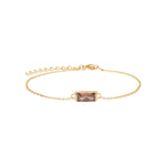 Gold plated silver bracelet brown FACET52