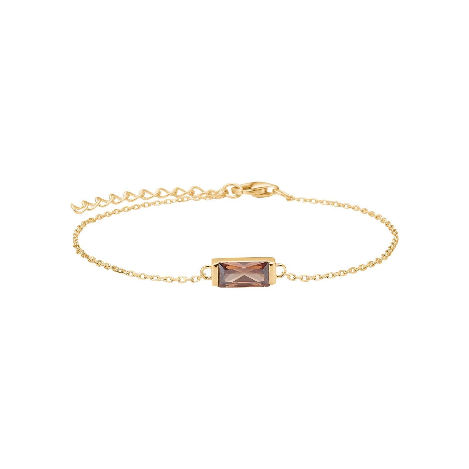 Gold plated silver bracelet brown FACET52