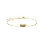 Gold plated silver bracelet green FACET52
