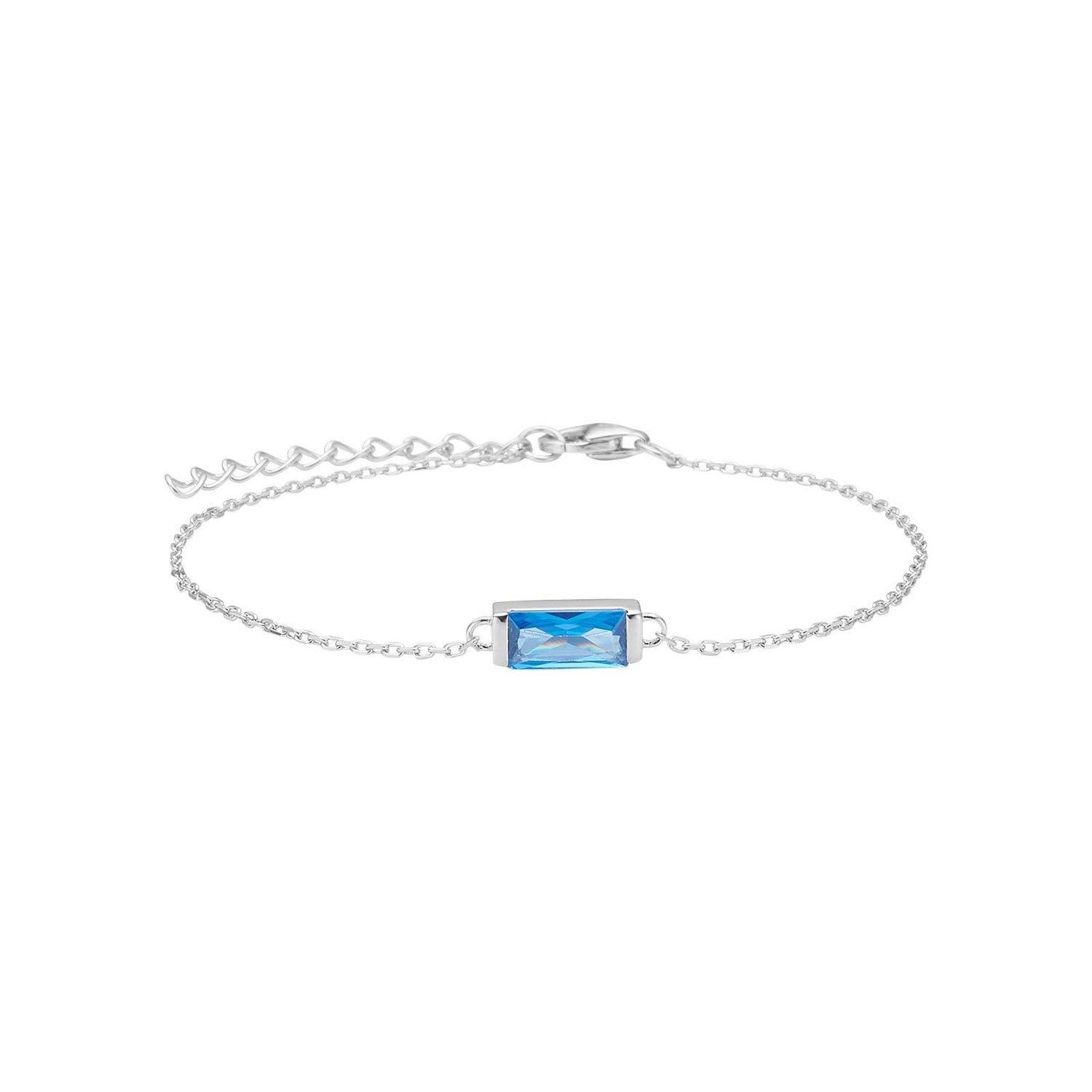 Rhd. Silber Armband blau FACET52