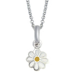 Rhod. Silberhalskette Blume m/Emaille