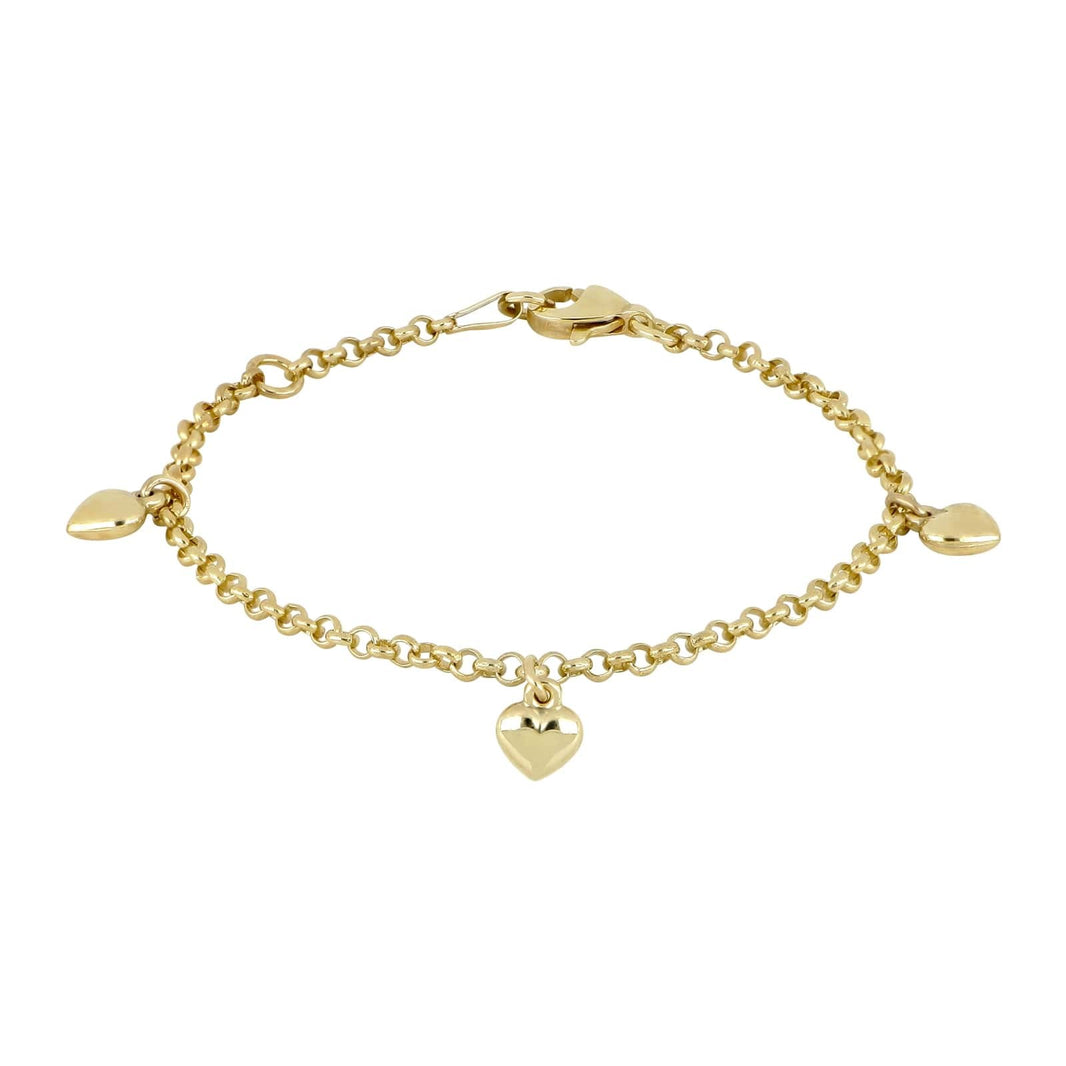Goldarmband mit 3 Herzen