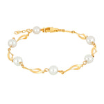 8kt. Goldarmband m/Perlen