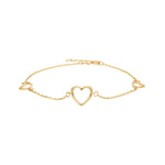 8kt. guldarmbånd m/3 hjerter