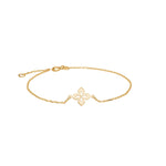8kt. Gold Armband m. Blume