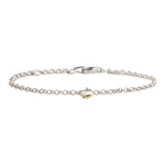 Rhod Silberkinderarmband m/14kt. Goldherz