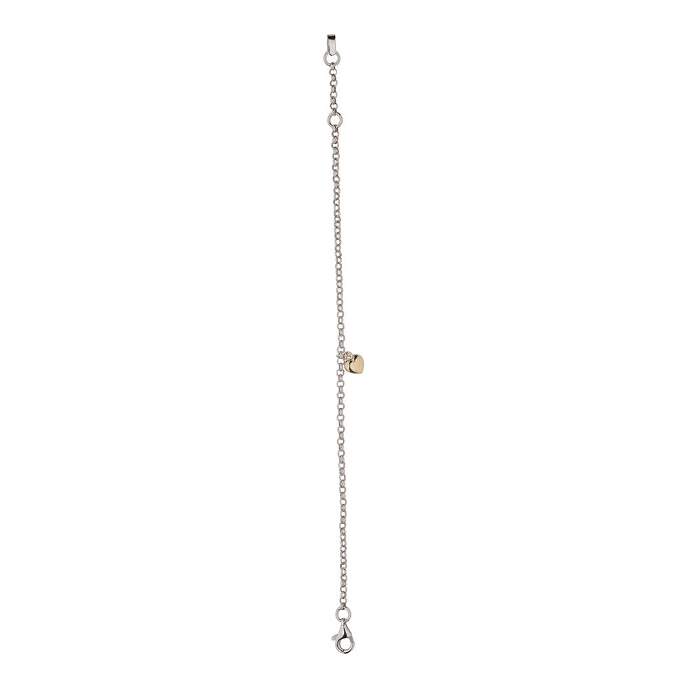 Rhod Silberkinderarmband m/14kt. Goldherz