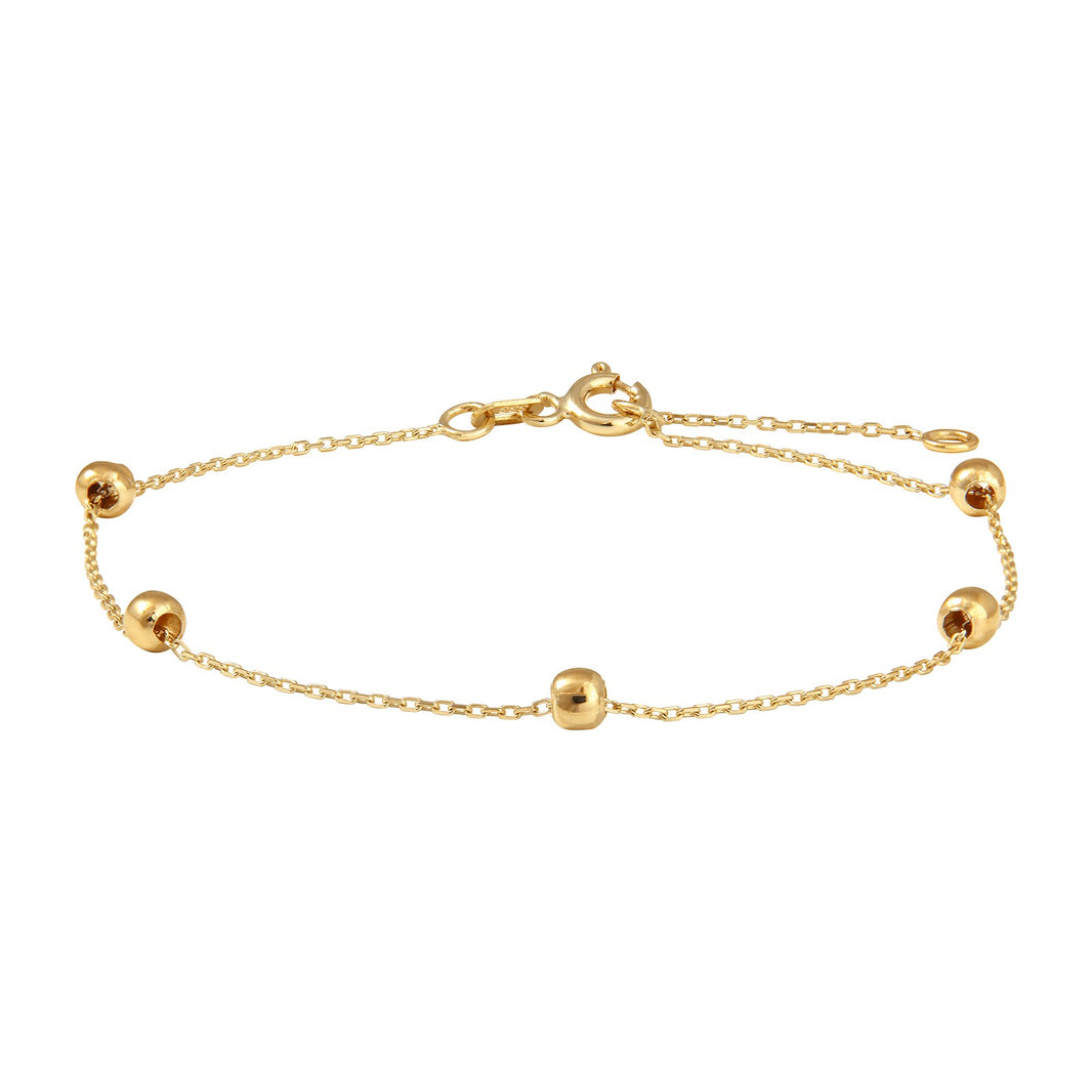 8ct. gold bracelet w/5xballs