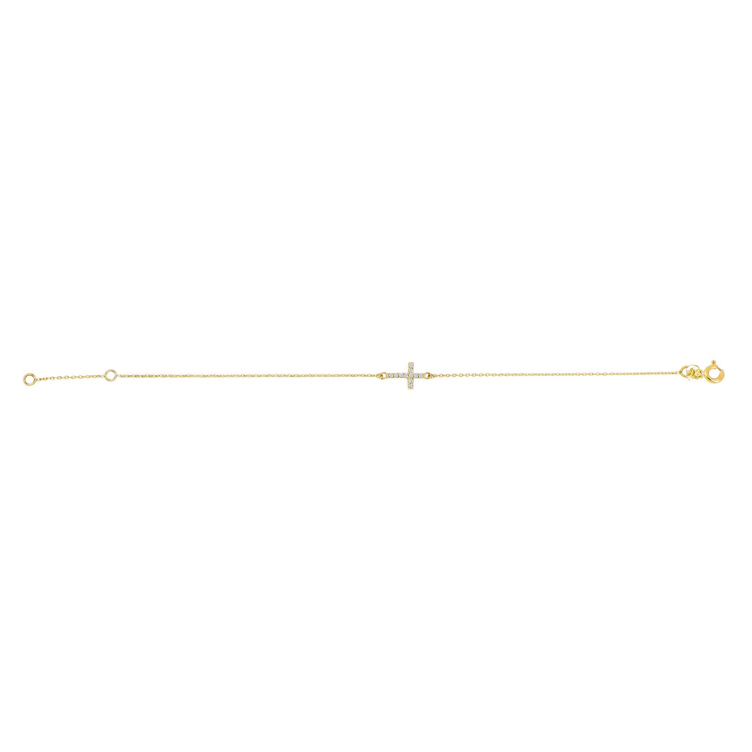 8kt. goldarmband Kreuz m/cz