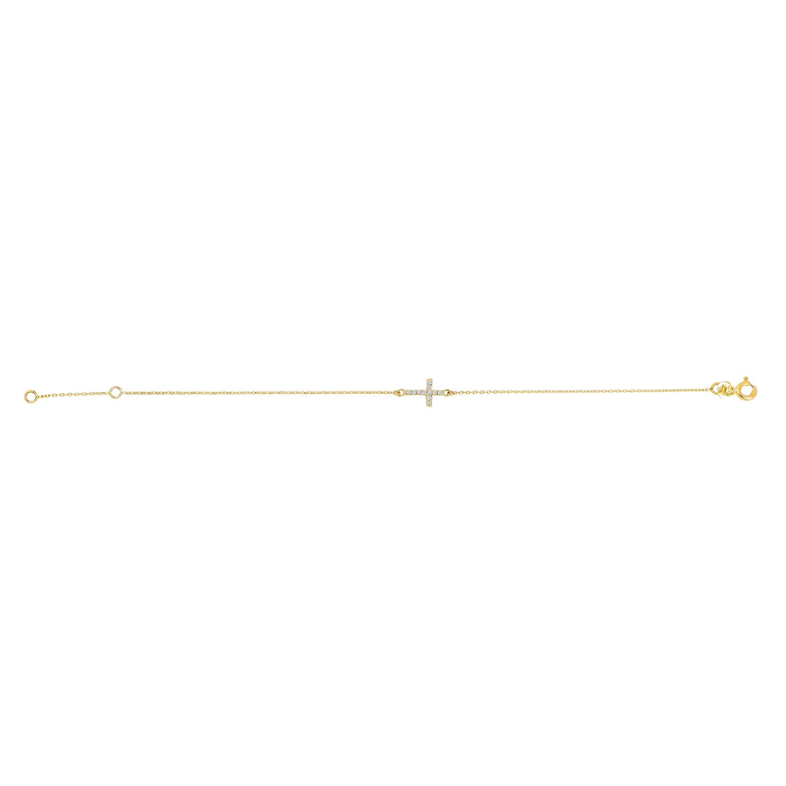 8kt. goldarmband Kreuz m/cz