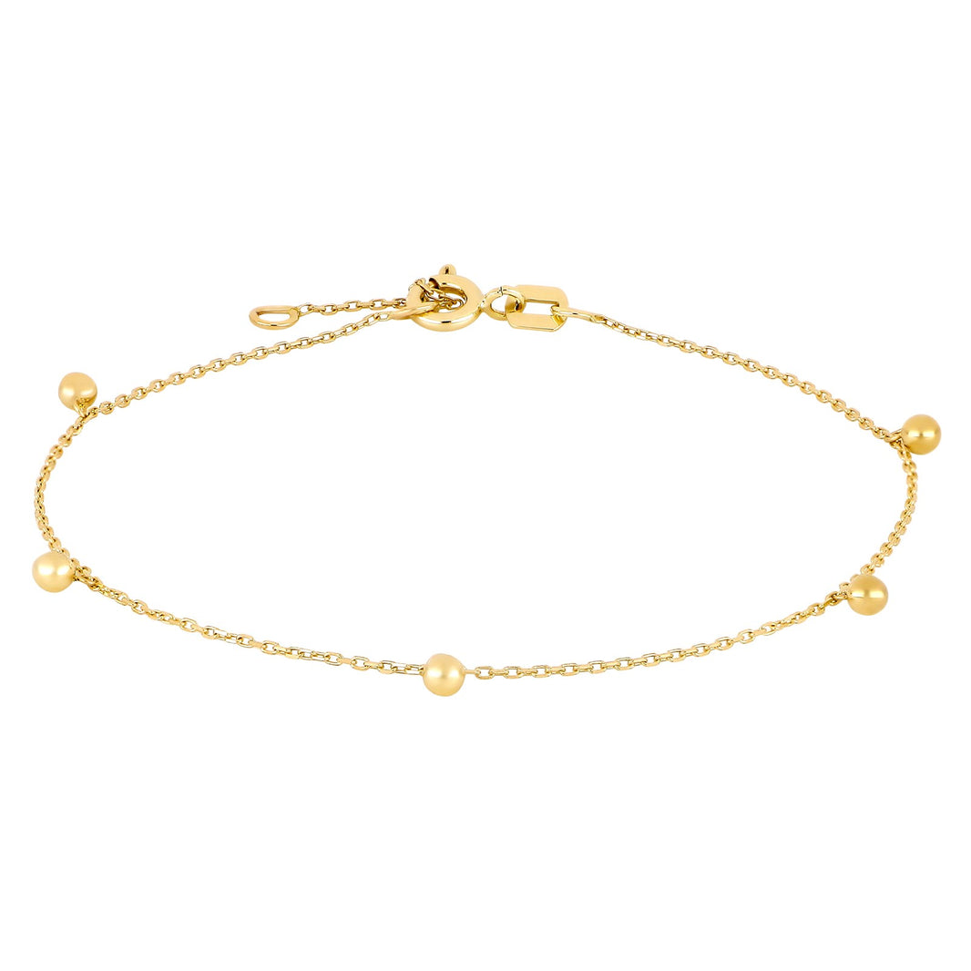 8 kt. Goldarmband mit 5 Kugeln