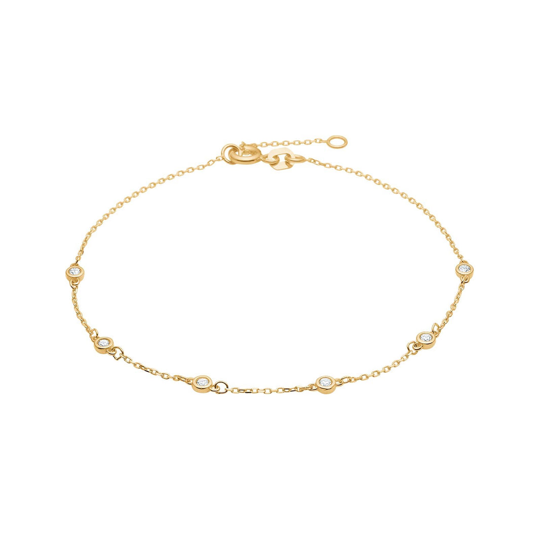 8kt. goldarmband m/cz